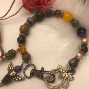 GOLDEN BROWN MIX METALS MOON STONE